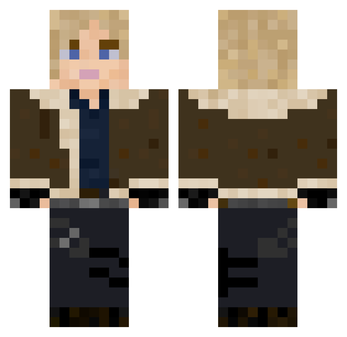 AkumaNayru Minecraft skin, front and back view