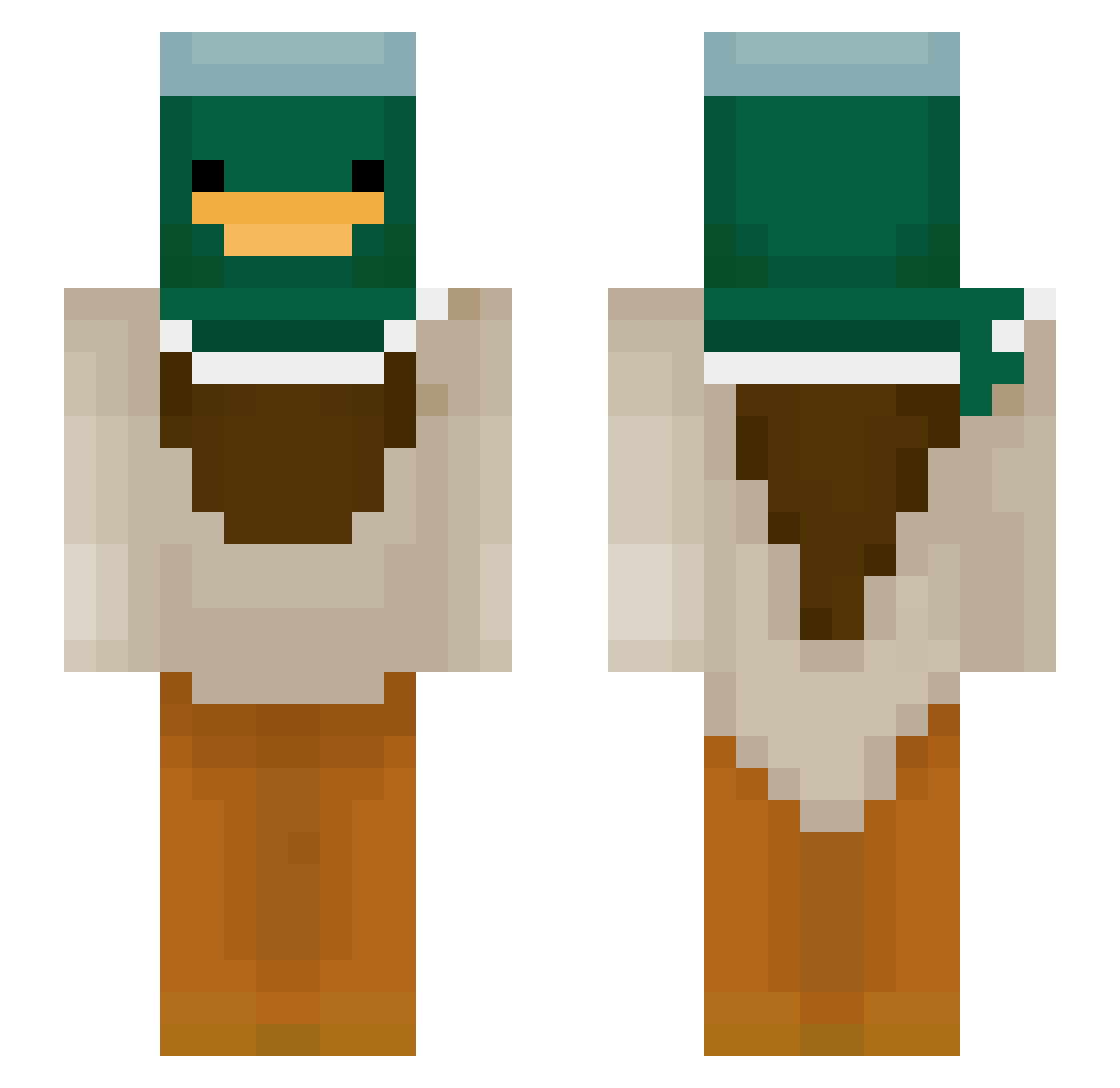 phulup1 Minecraft skin, front and back view