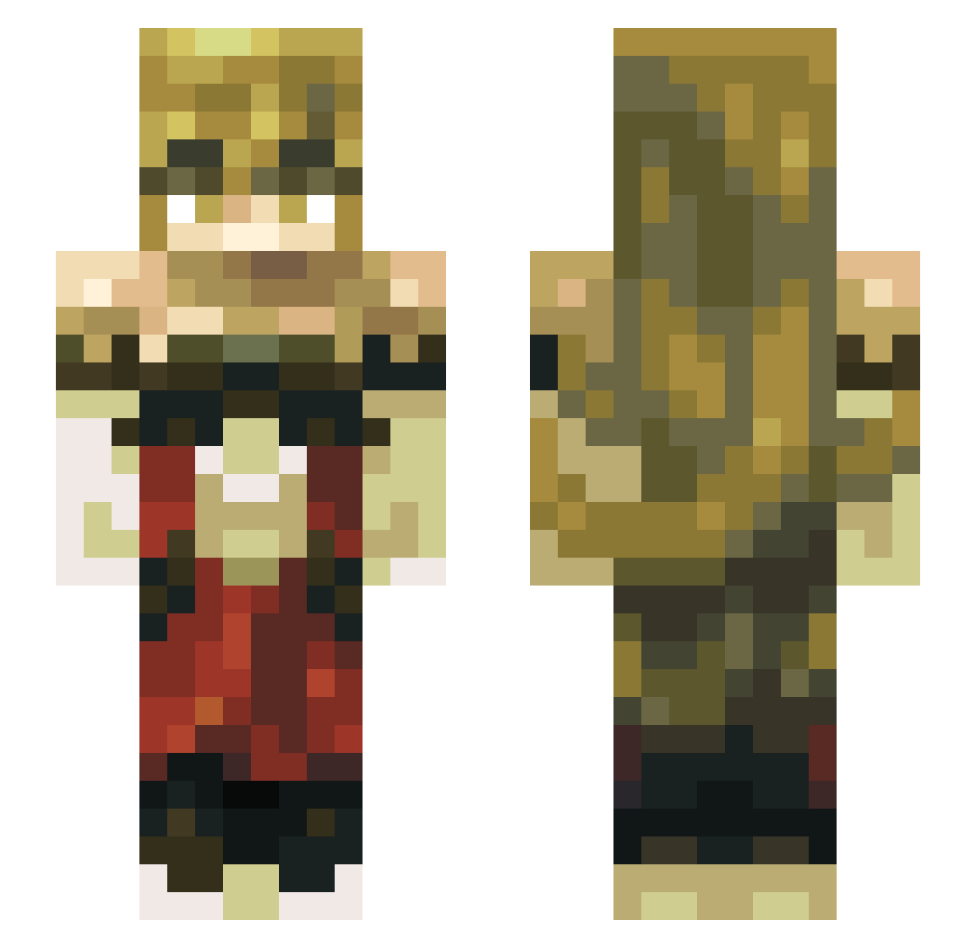 YamiNatch Minecraft skin, front and back view