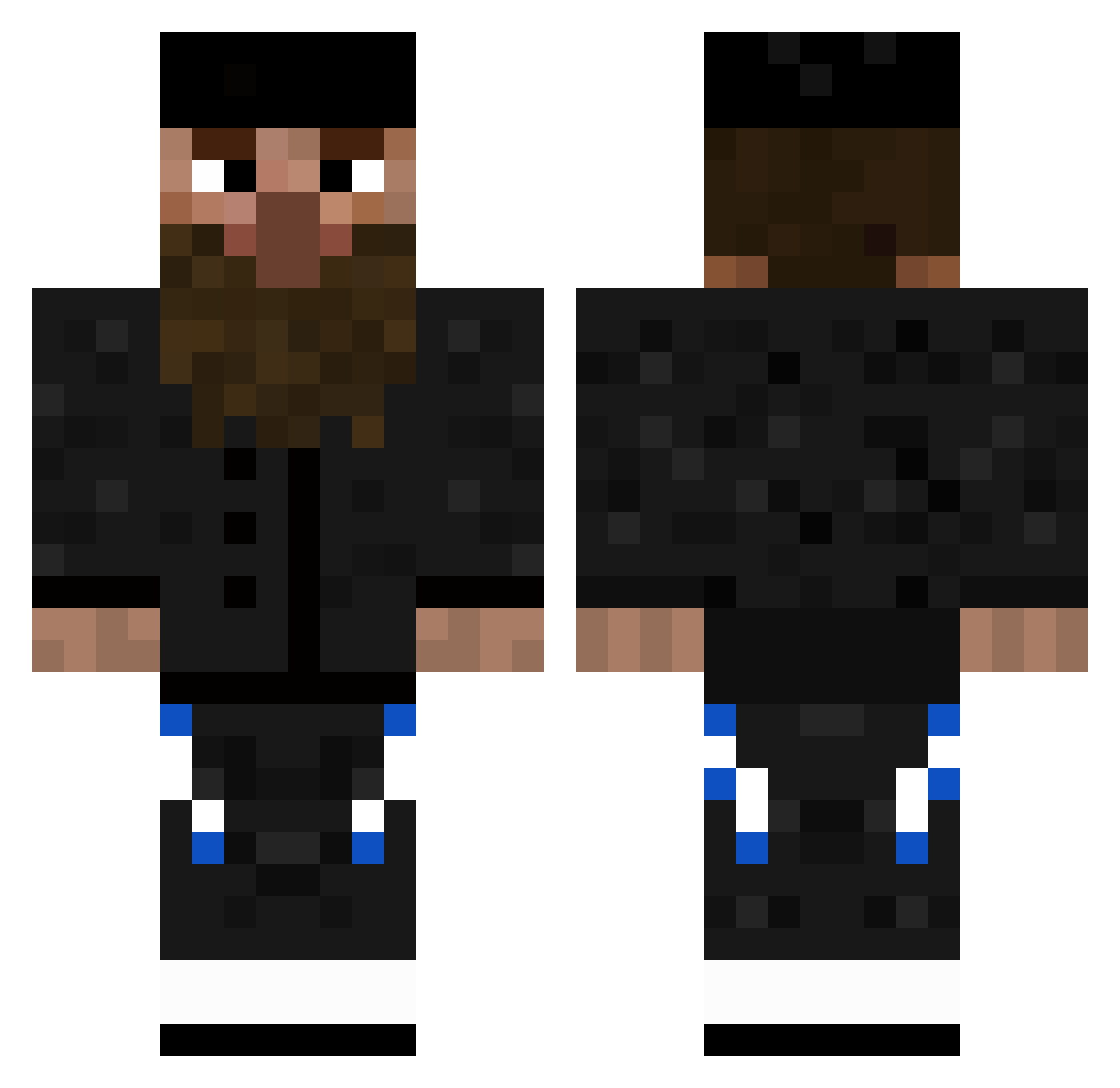 PiGaCu Minecraft skin, front and back view