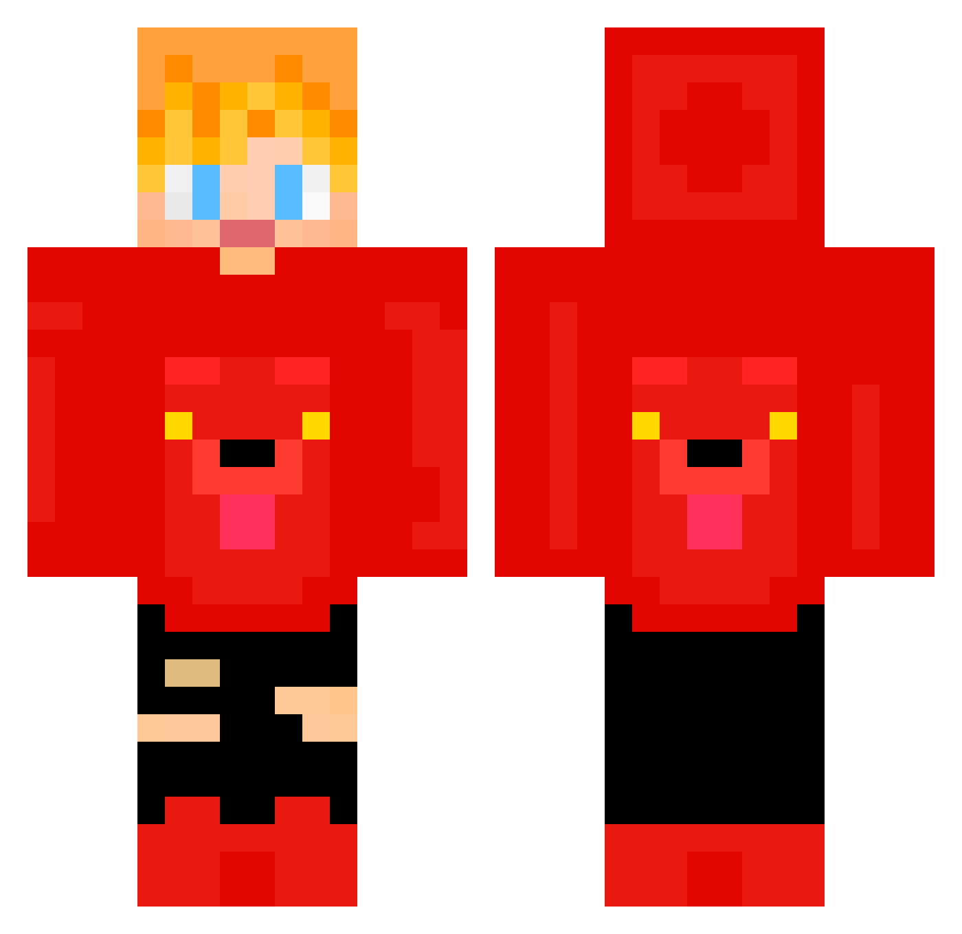joakoARG Minecraft skin, front and back view