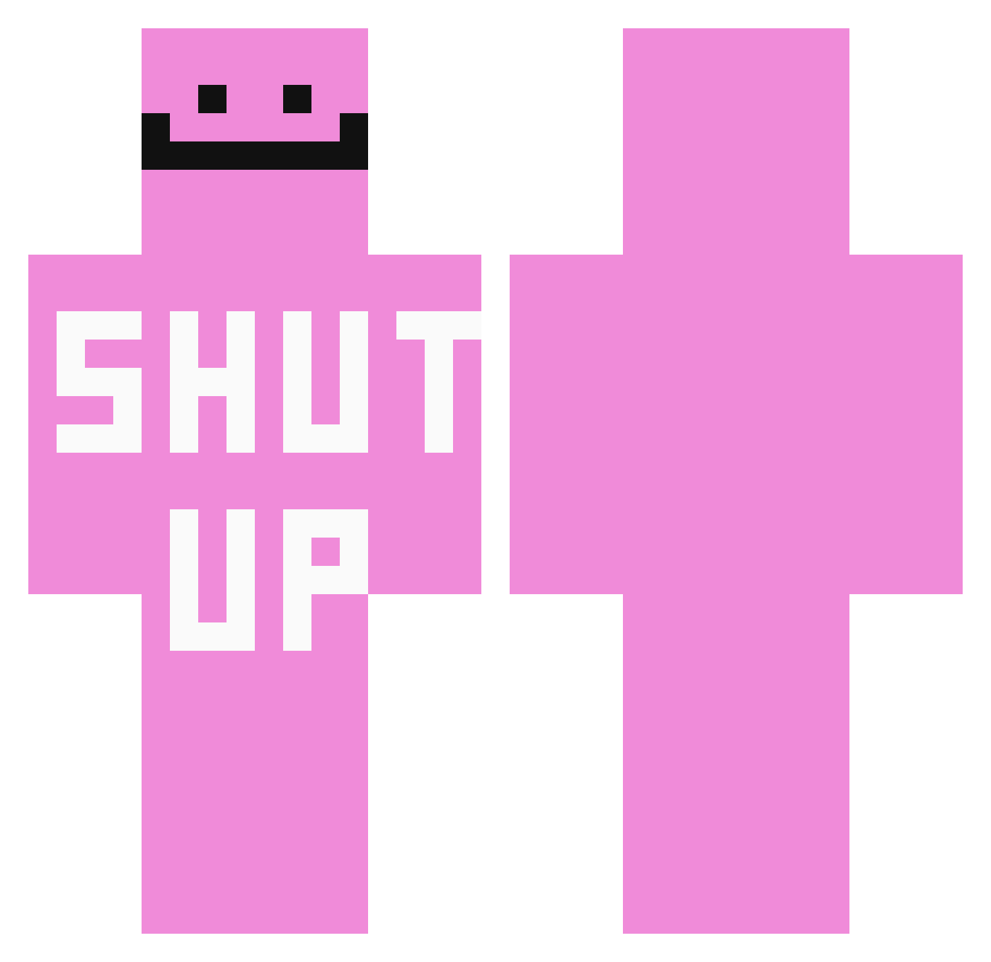 PRONOTNUB Minecraft skin, front and back view