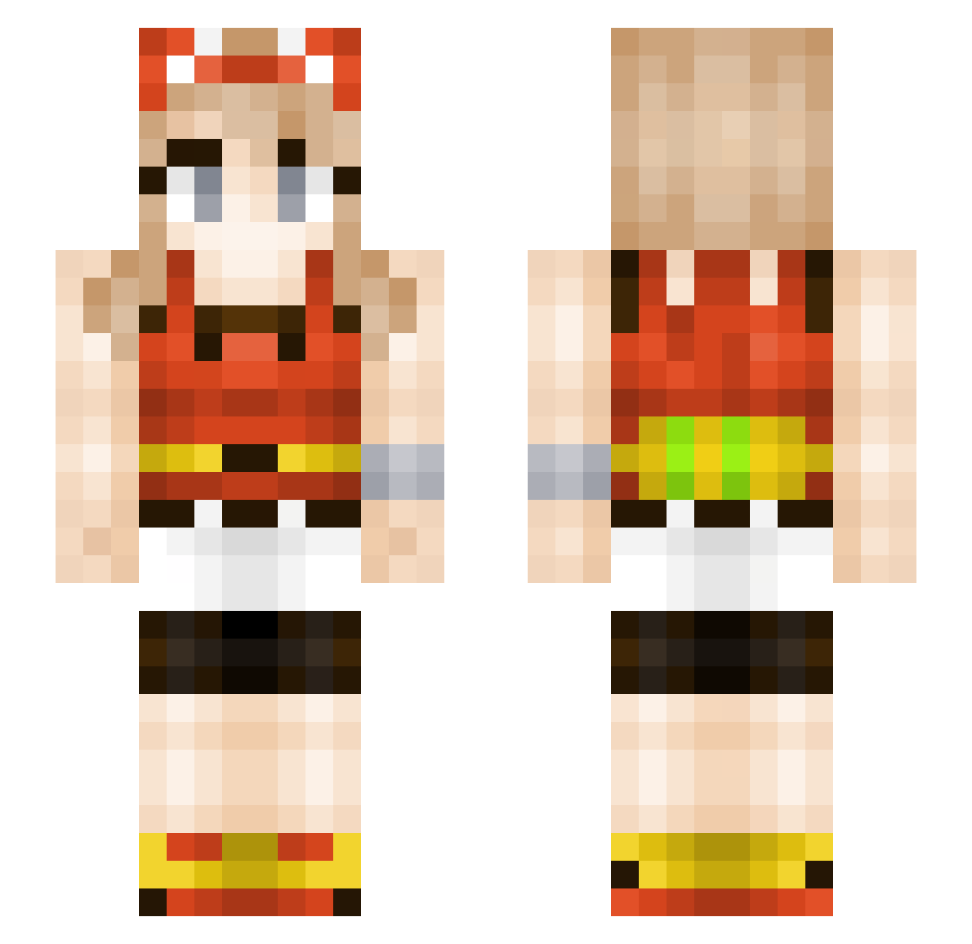 Q0UP Minecraft skin, front and back view