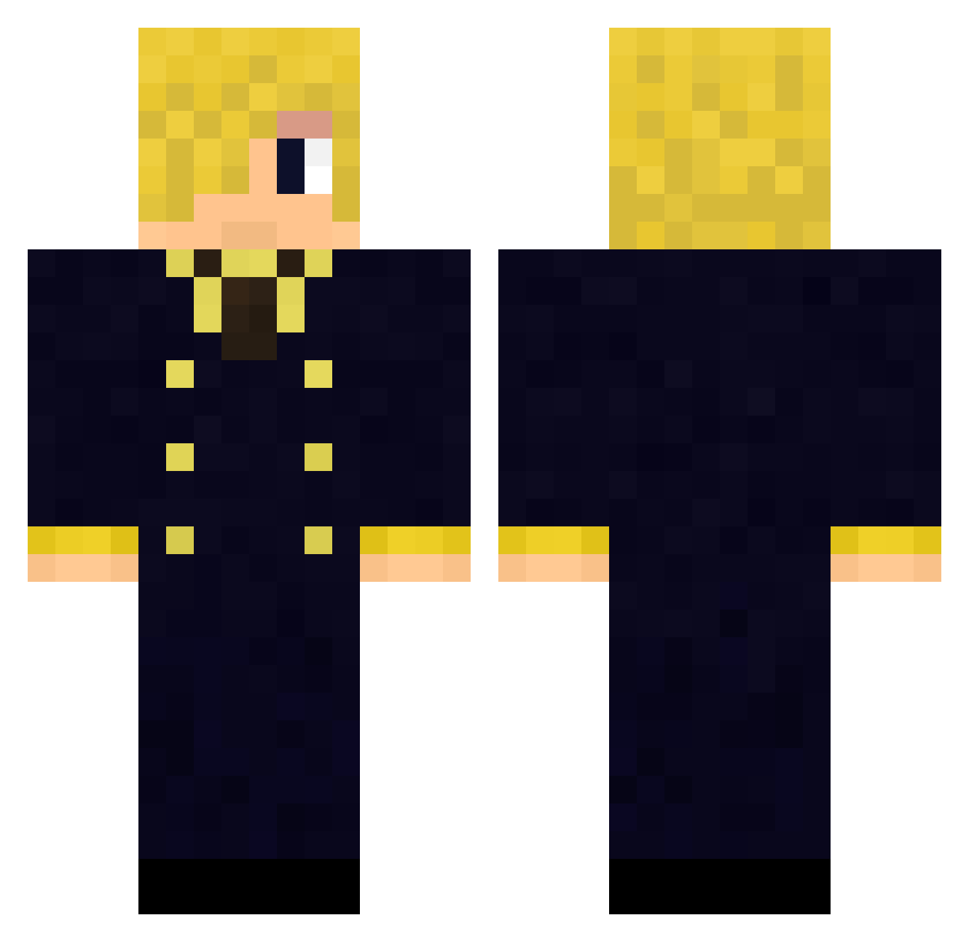 TheInfaster Minecraft skin, front and back view
