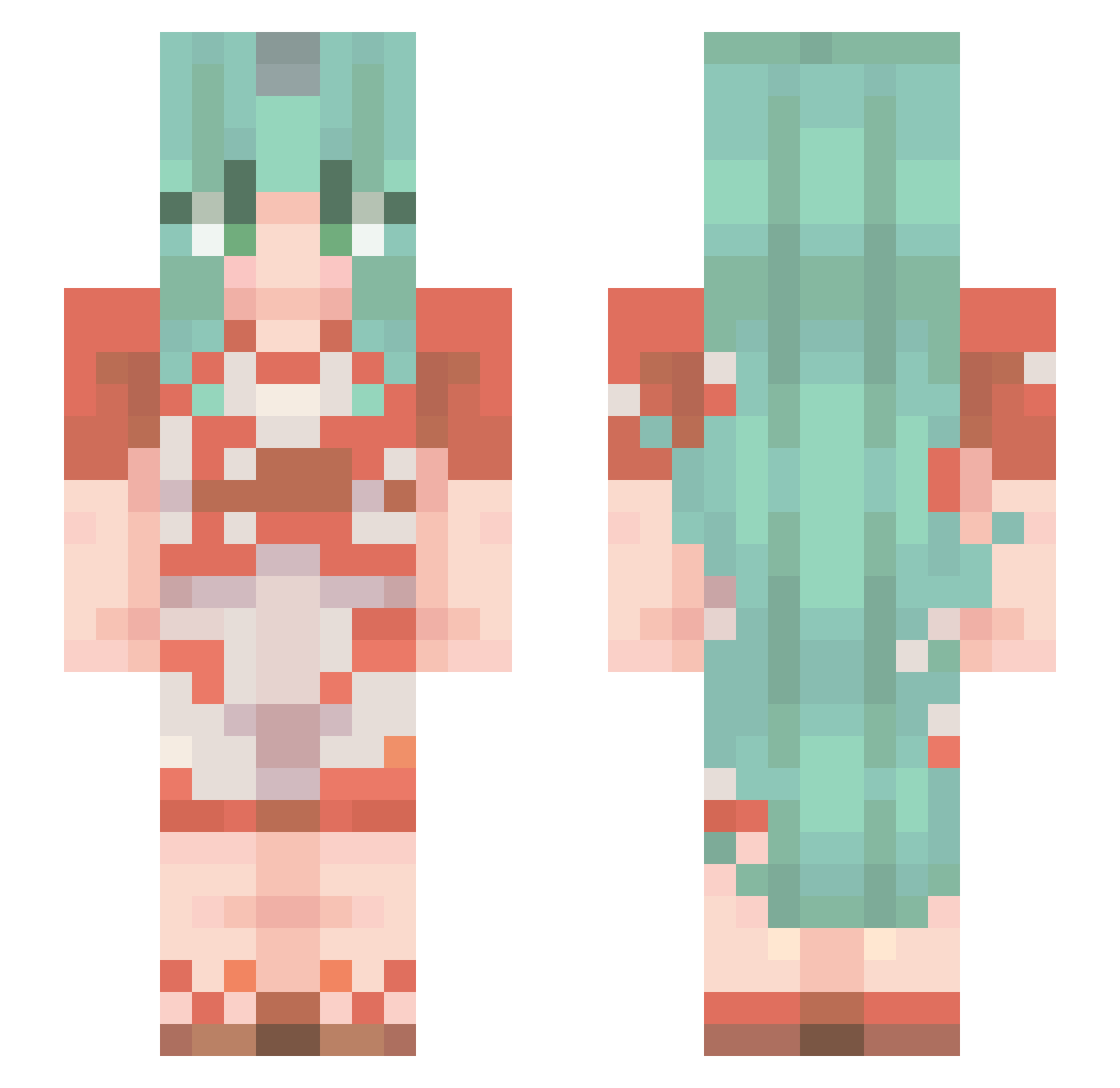 pushi_ Minecraft skin, front and back view