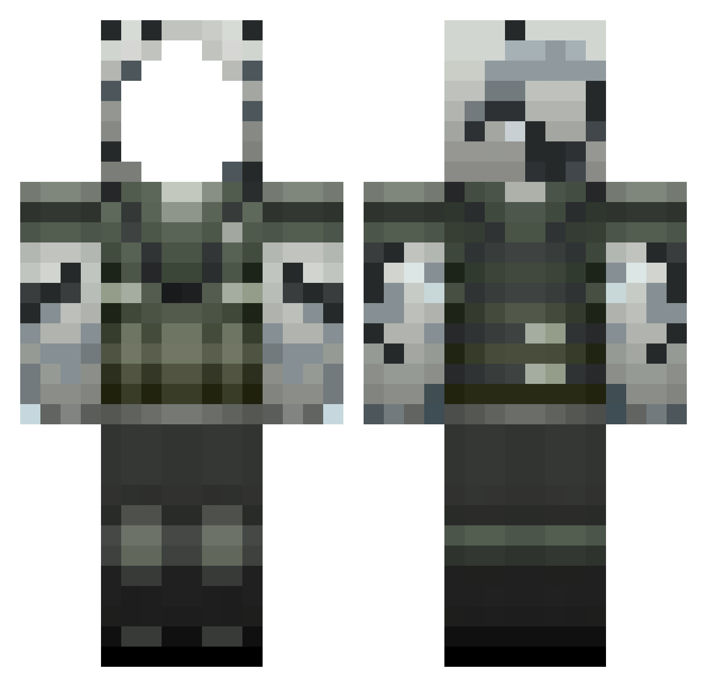 Lithe Minecraft skin, front and back view