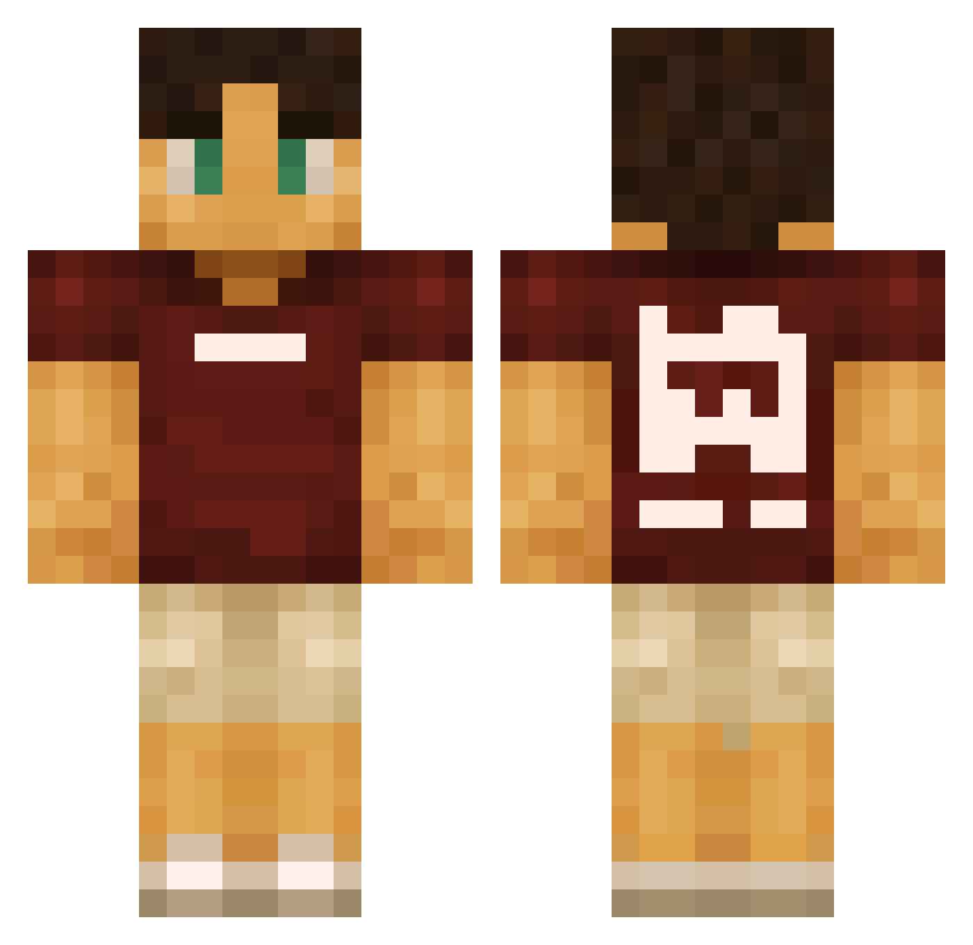 scelusss Minecraft skin, front and back view