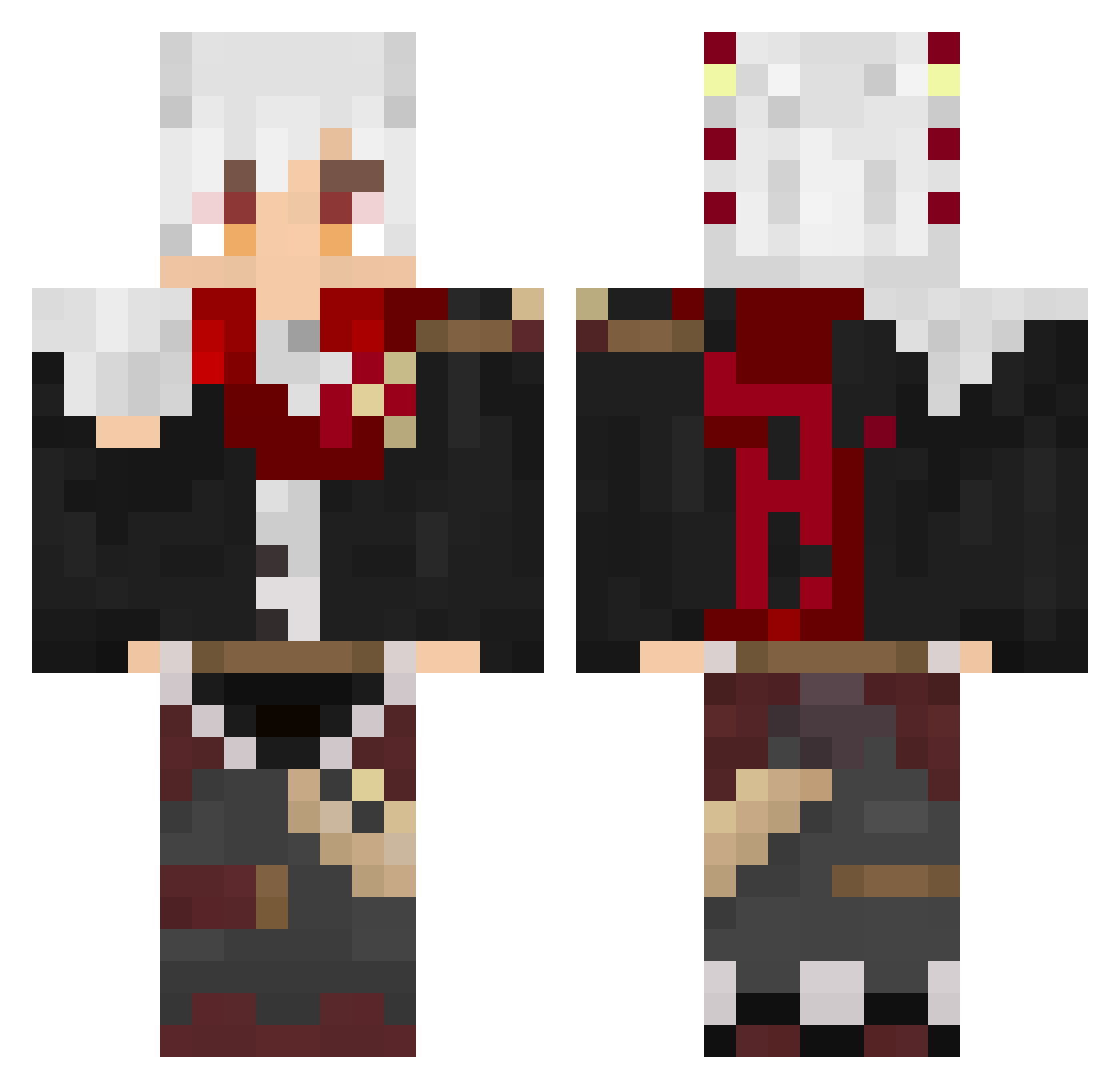 Manners Minecraft skin, front and back view