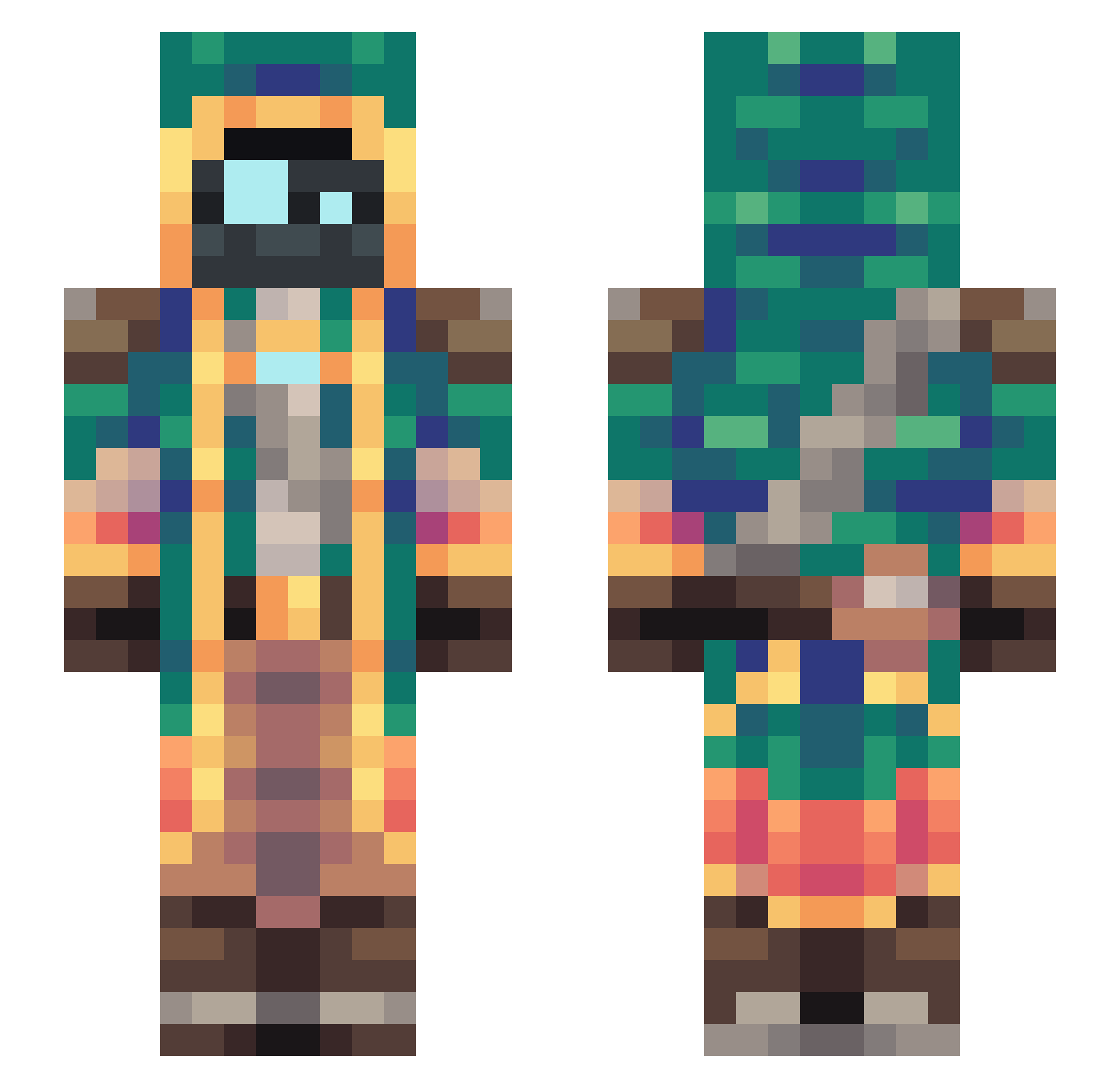BassoBrig Minecraft skin, front and back view