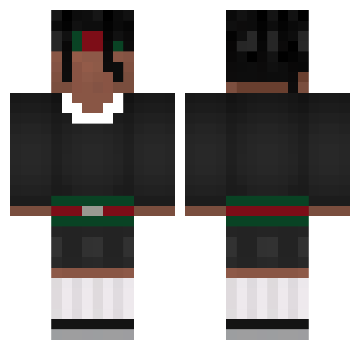 Corella Minecraft skin, front and back view