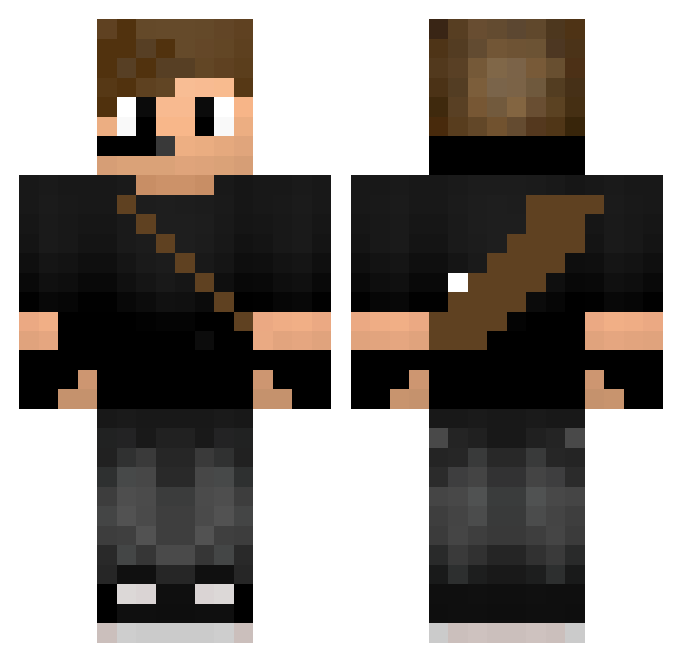 thiaghost Minecraft skin, front and back view