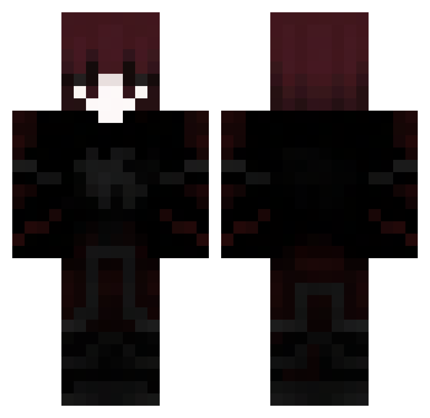 untravelled Minecraft skin, front and back view