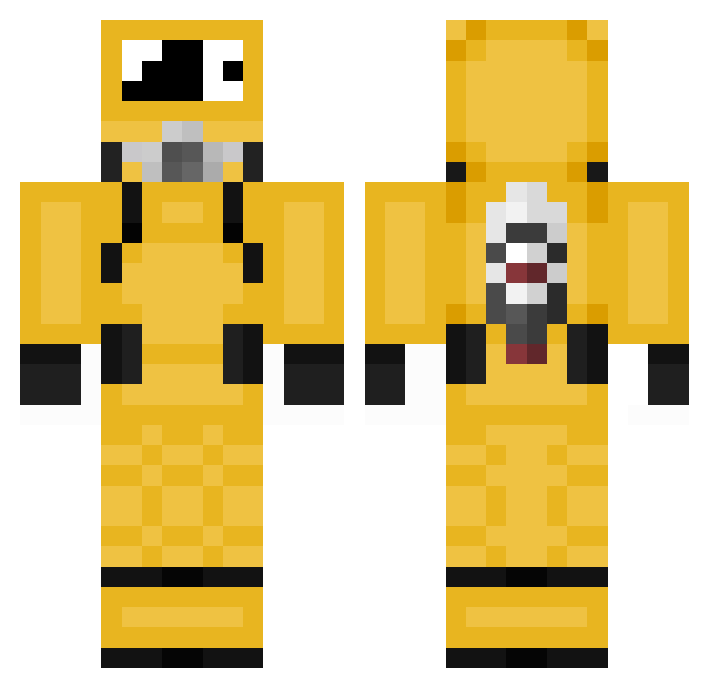 7yev Minecraft skin, front and back view