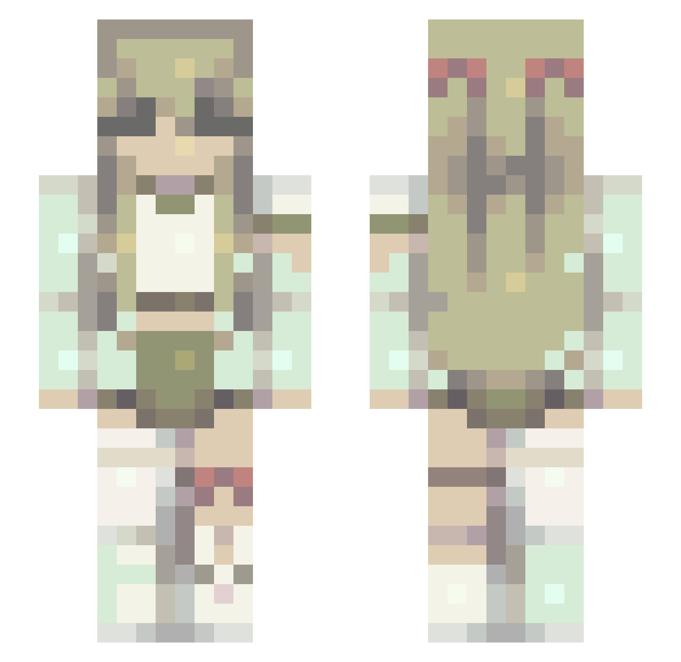 Zzziby Minecraft skin, front and back view