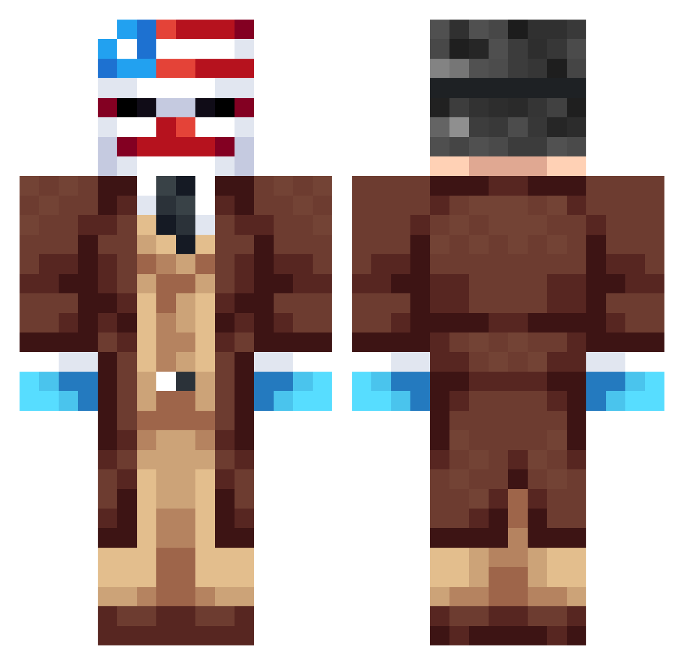 HypnoCrytical Minecraft skin, front and back view