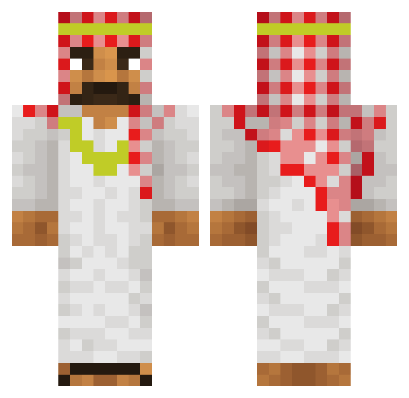InfernoBro Minecraft skin, front and back view