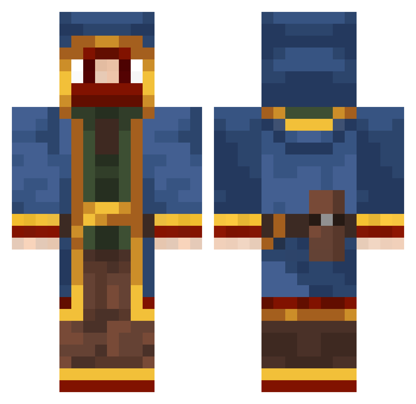 BubbleSound Minecraft skin, front and back view