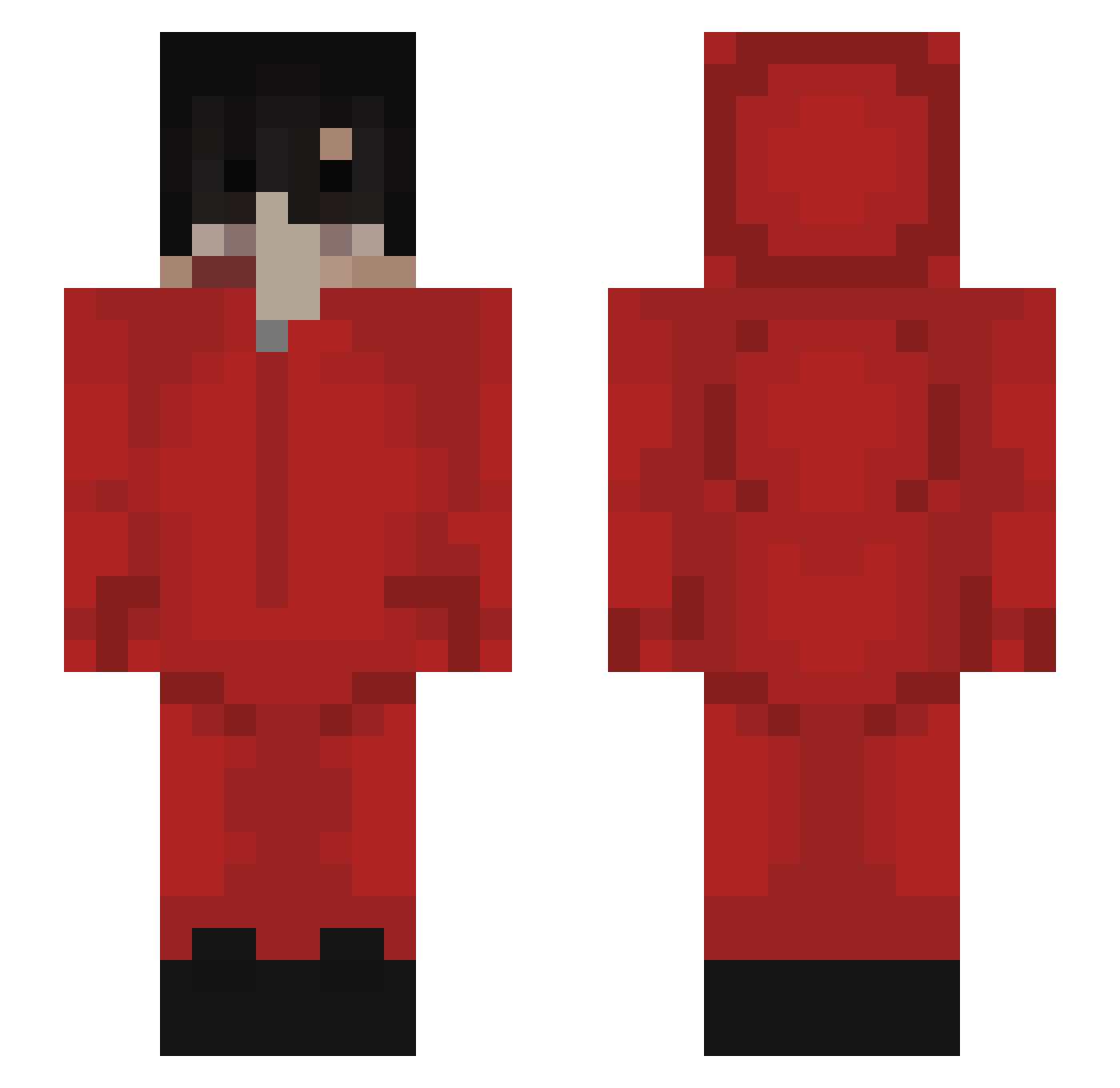 101gaoshou Minecraft skin, front and back view