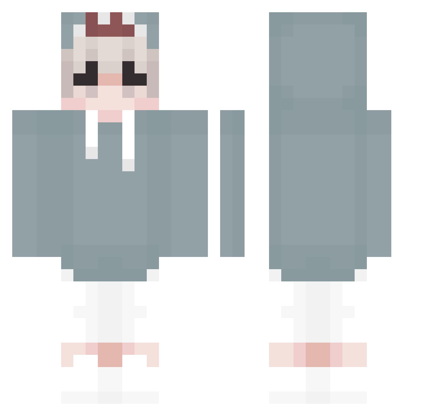 Refelt Minecraft skin, front and back view