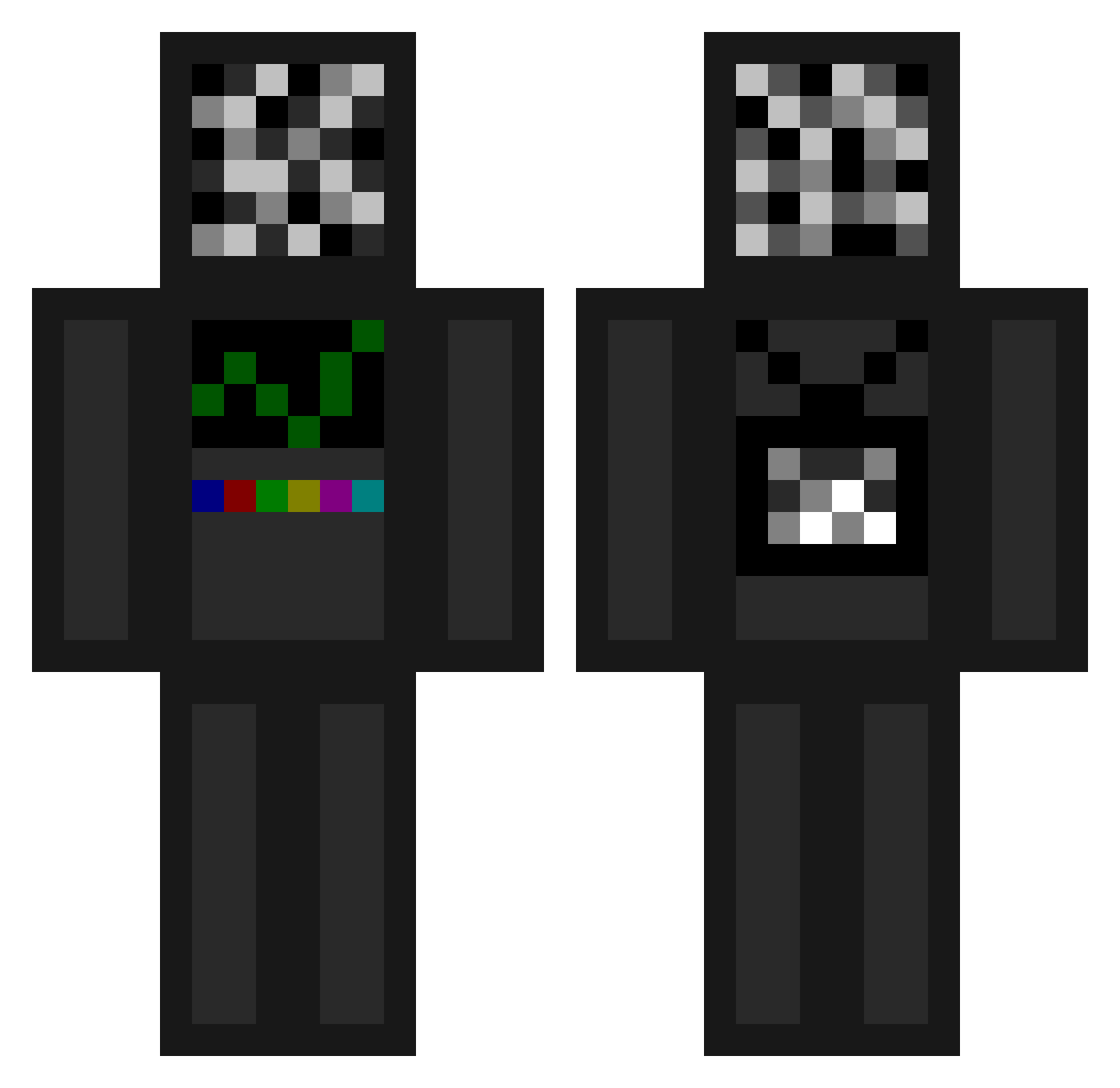 Cellule Minecraft skin, front and back view
