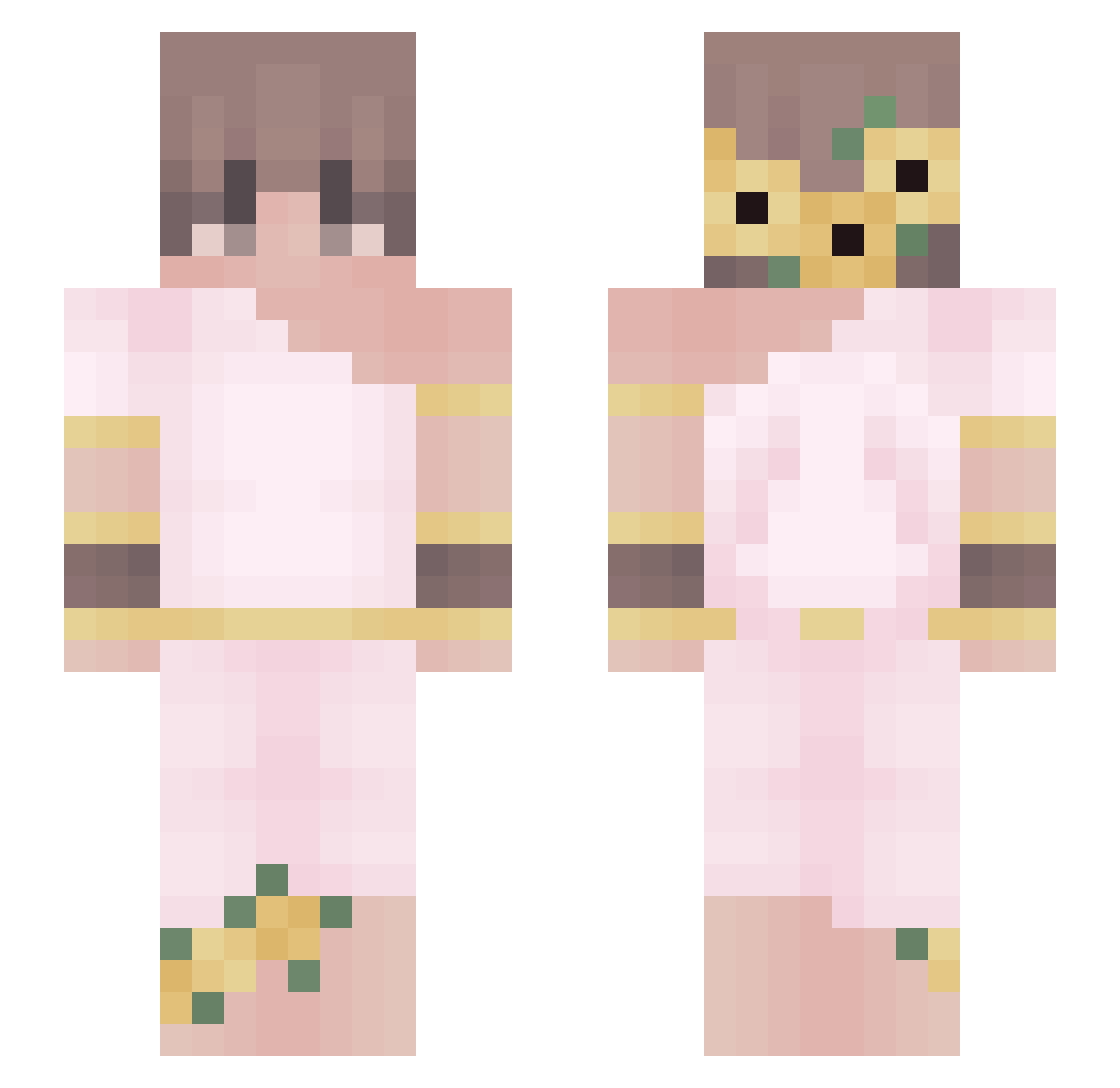 Kekis Minecraft skin, front and back view