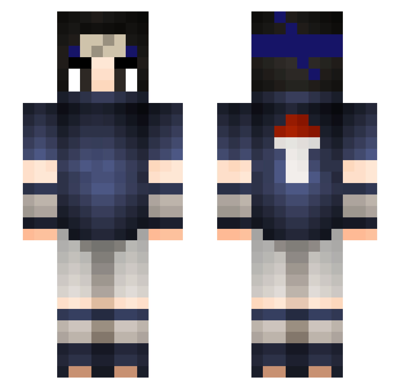 sskazka Minecraft skin, front and back view