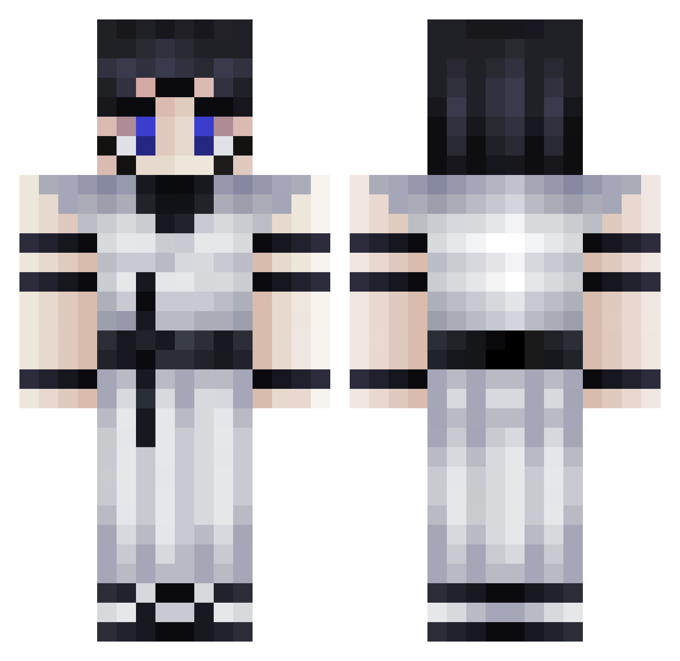 Subnautica21 Minecraft skin, front and back view
