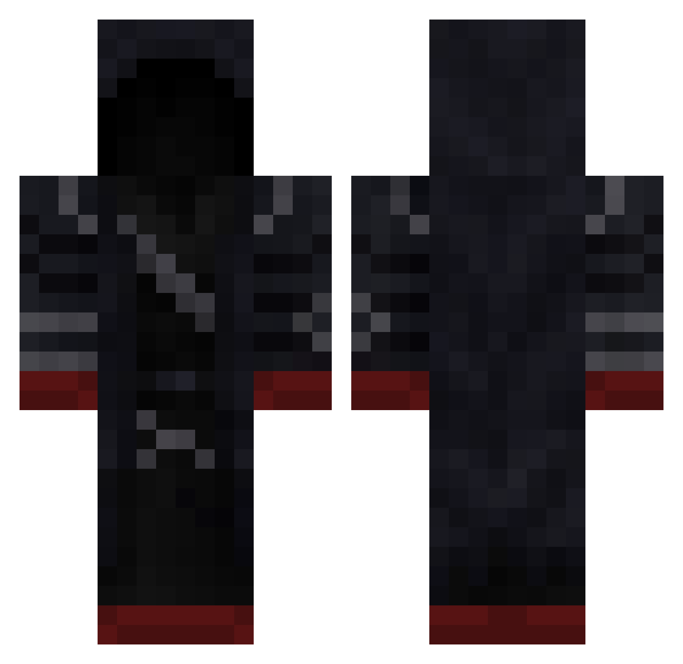 AYYROX Minecraft skin, front and back view