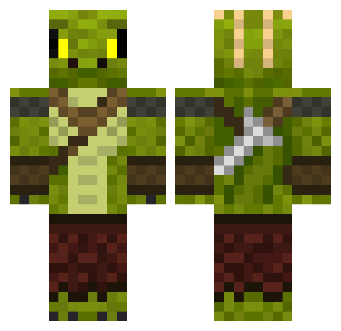 Topsider Minecraft skin, front and back view