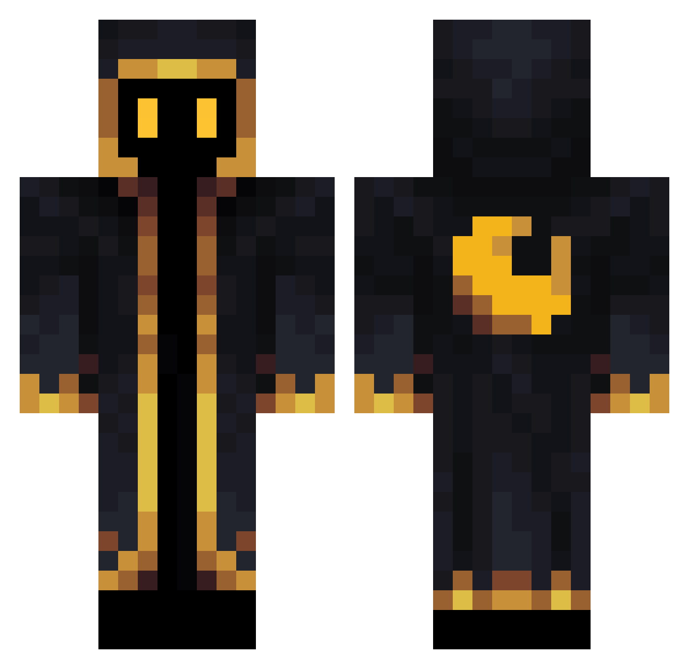 Qheo Minecraft skin, front and back view