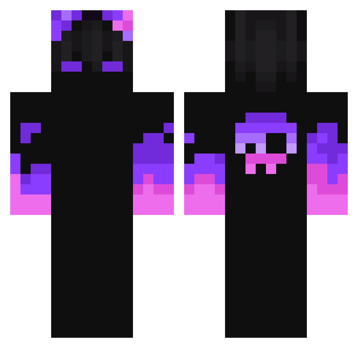 wazzla Minecraft skin, front and back view