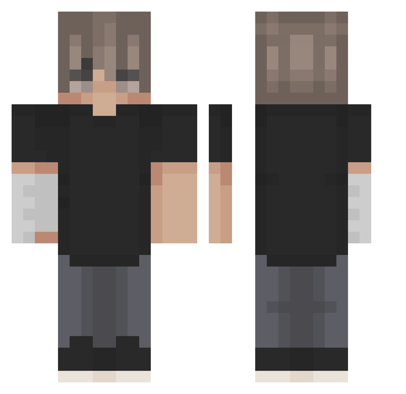 7_kyuto Minecraft skin, front and back view
