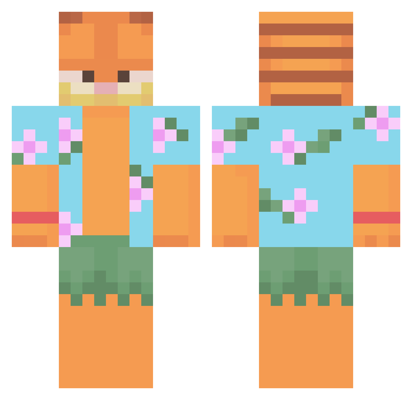 metalicrow Minecraft skin, front and back view