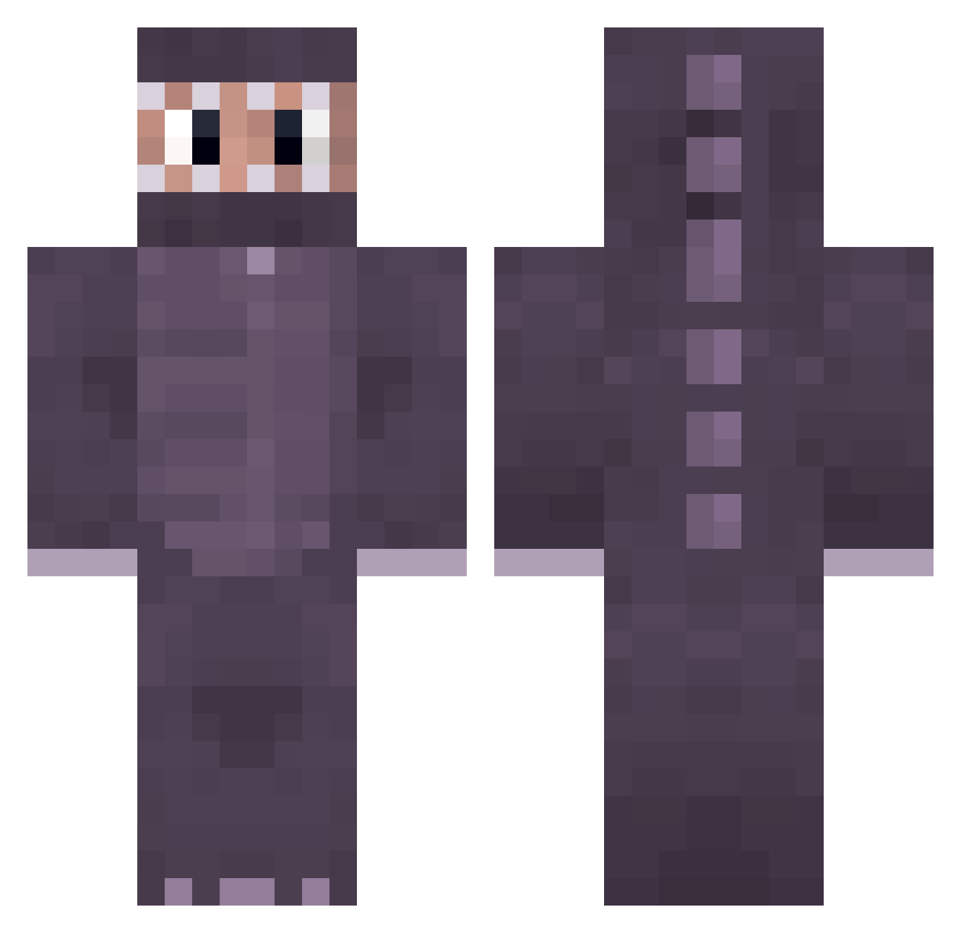 Attunement Minecraft skin, front and back view