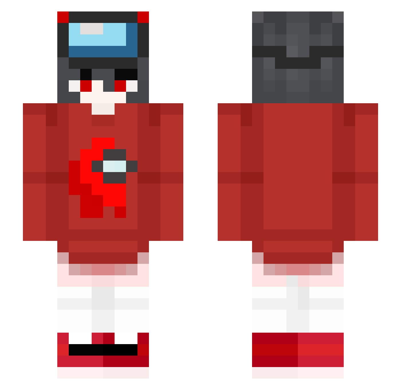 pLuSnOTclicK Minecraft skin, front and back view