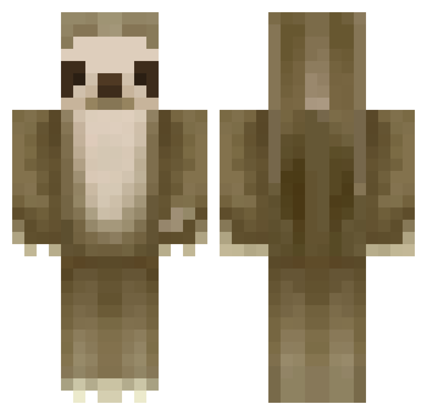 TheMaiki Minecraft skin, front and back view