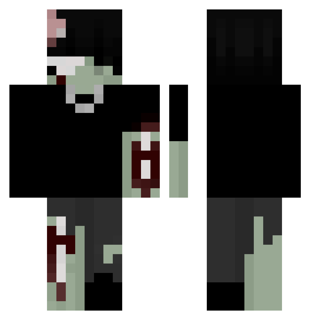 lllHazardz Minecraft skin, front and back view