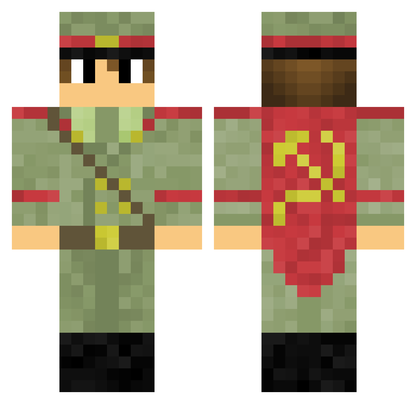 Aidan62708 Minecraft skin, front and back view