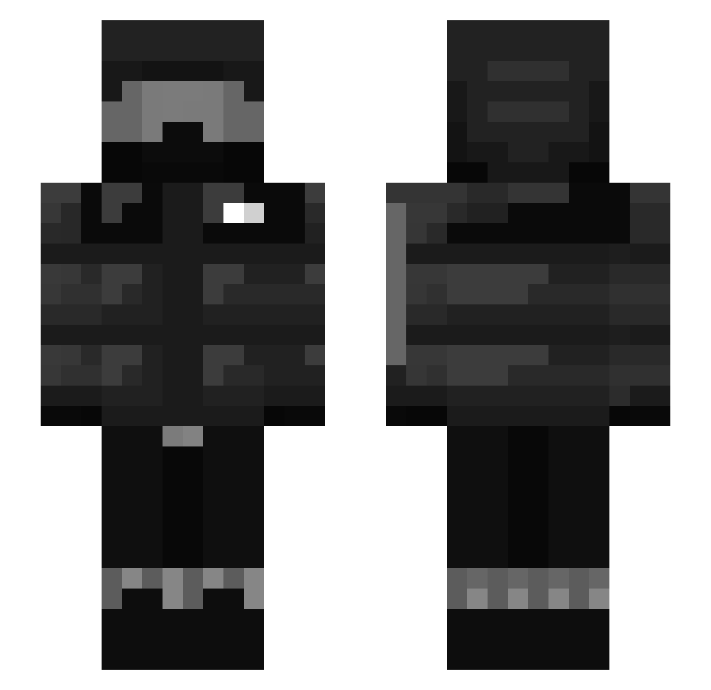 RyaxGG Minecraft skin, front and back view