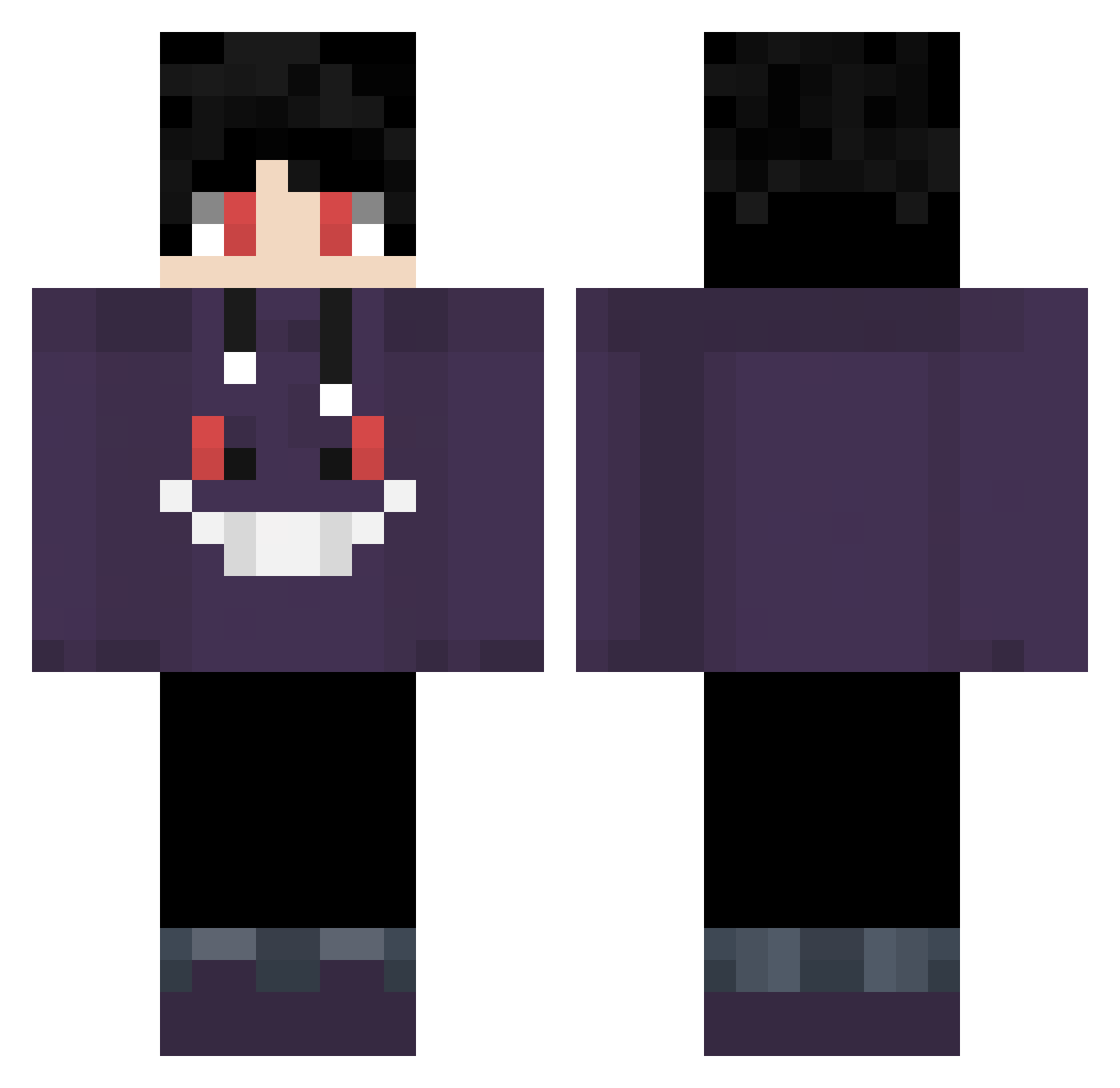 sukishi Minecraft skin, front and back view