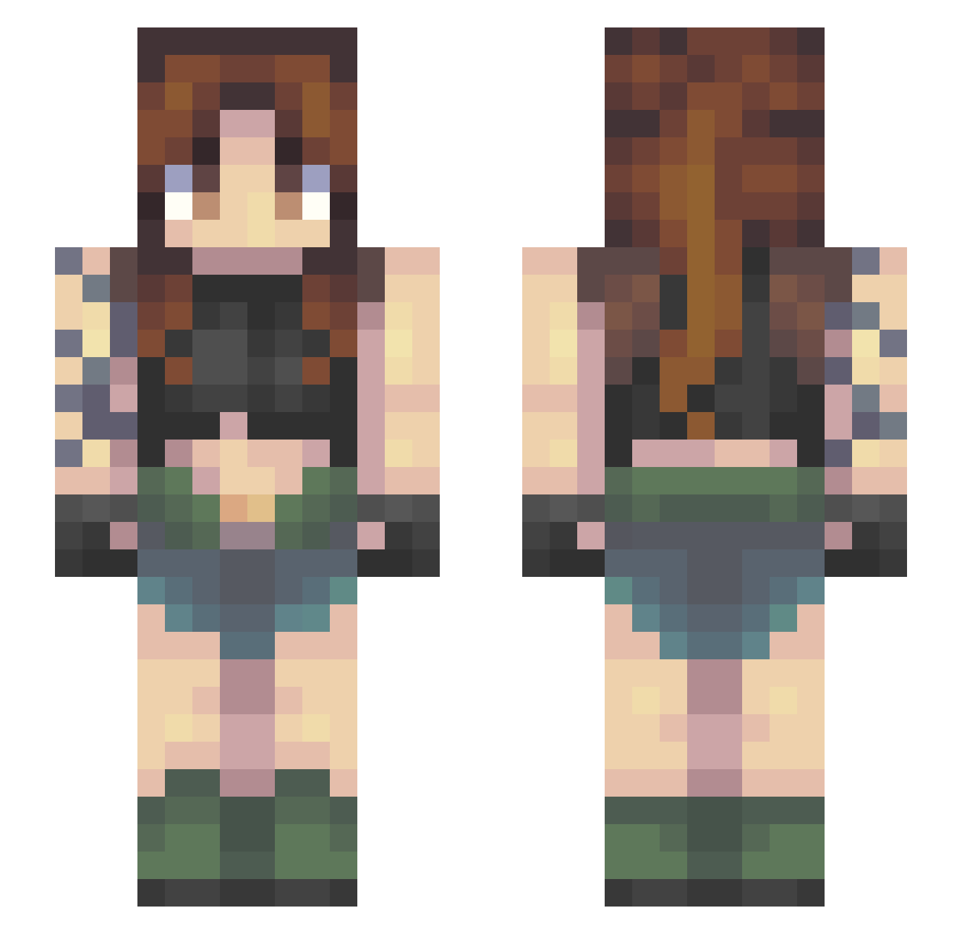 Nazulio Minecraft skin, front and back view