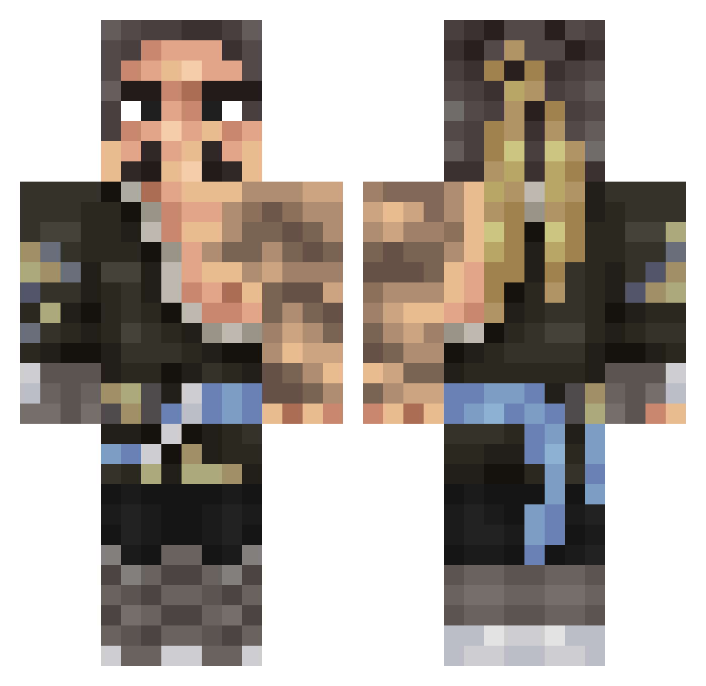 McBossBrine Minecraft skin, front and back view