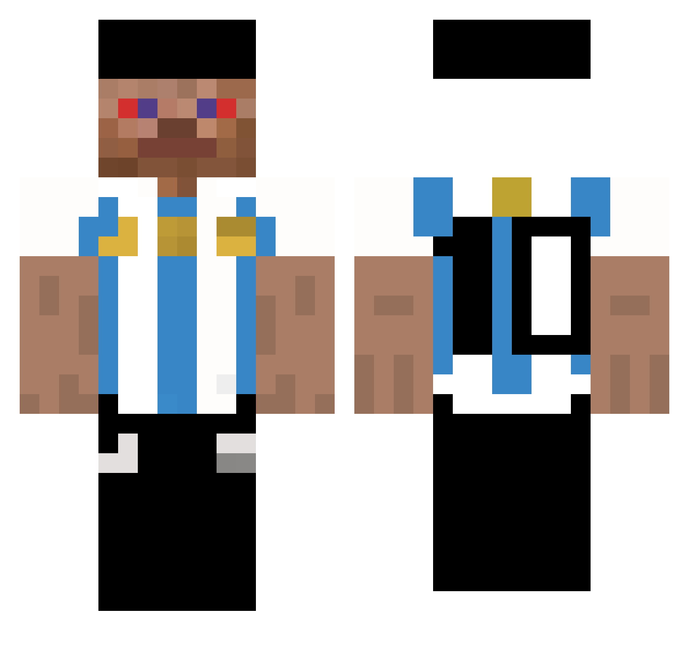 Polagodd Minecraft skin, front and back view
