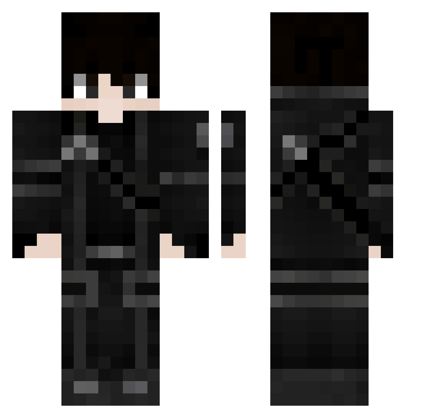 Flowwwv Minecraft skin, front and back view