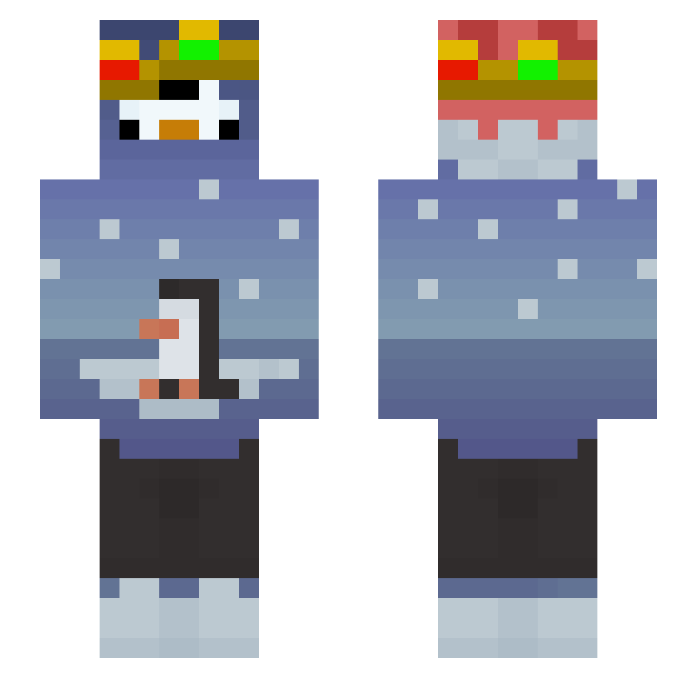 Ribna Minecraft skin, front and back view