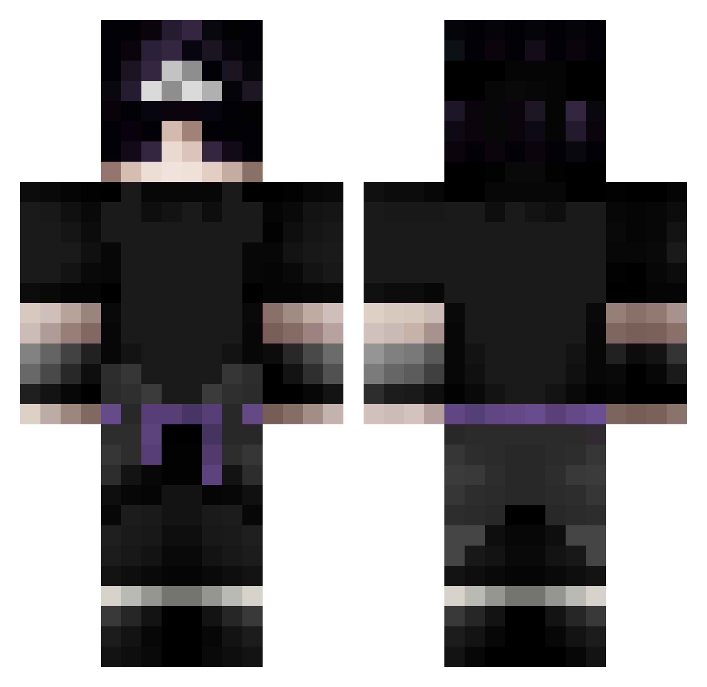 Rh1n0Monsterous Minecraft skin, front and back view