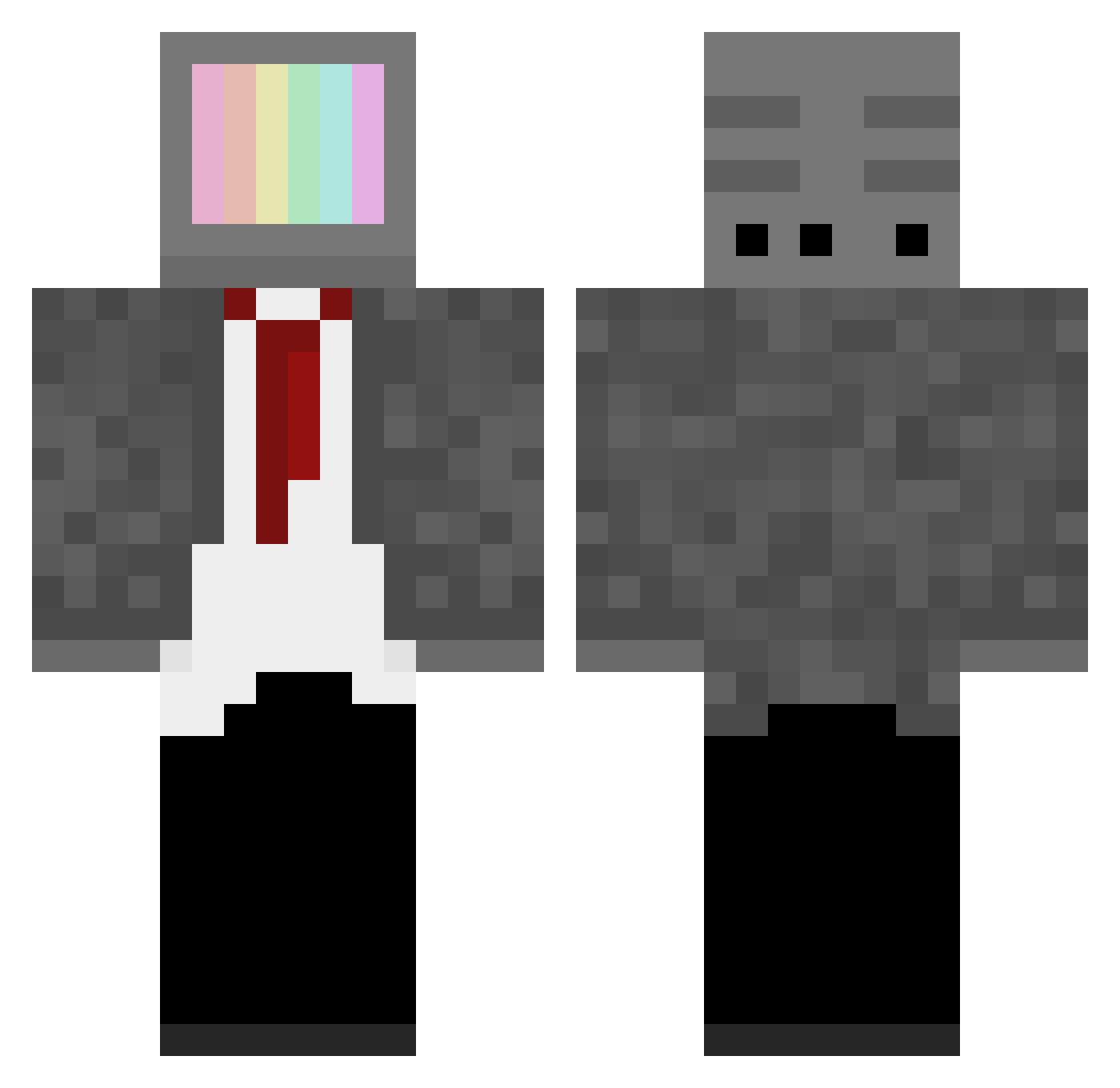 AmuzGaar Minecraft skin, front and back view