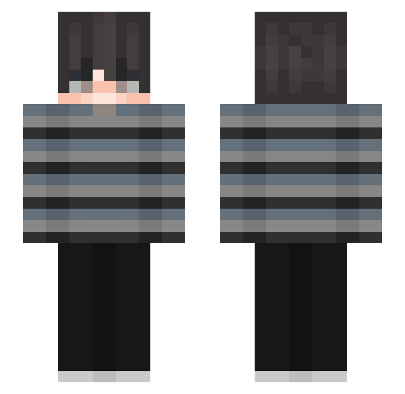 zNotHanlix Minecraft skin, front and back view