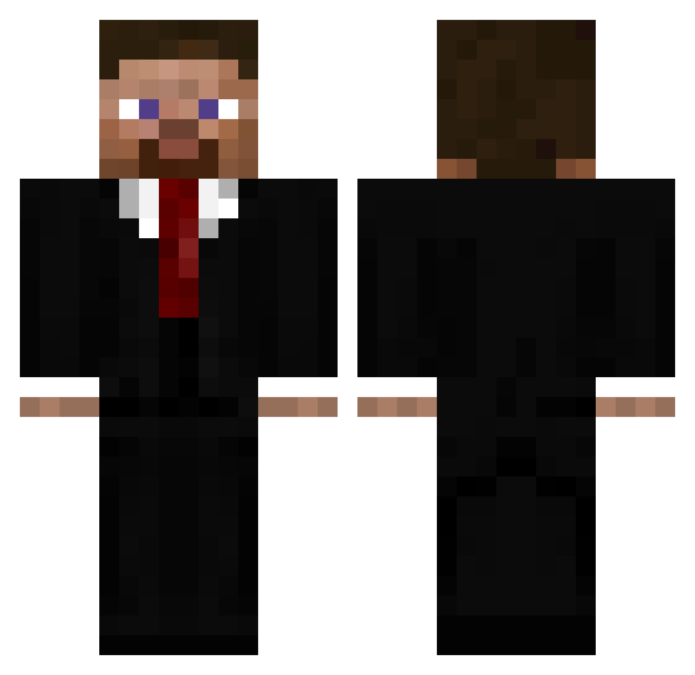 WI3E Minecraft skin, front and back view