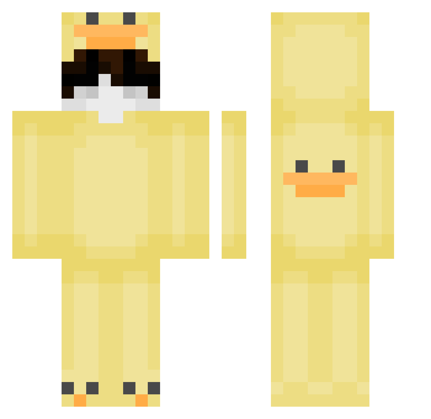 jinnwooo Minecraft skin, front and back view